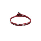 צמיד קלוע שחור עם חרוזי כסף - סגנון ספורטיבי